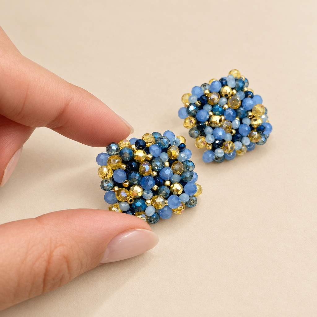 Boucles d'oreilles Dea avec cristaux et hématite : Blumarí