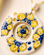 Caltagirone ceramic double pendant necklace