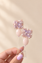 Orecchini Dea con giada e cristalli: Rosè