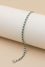 Bracciale tennis zirconi verdi e bianchi