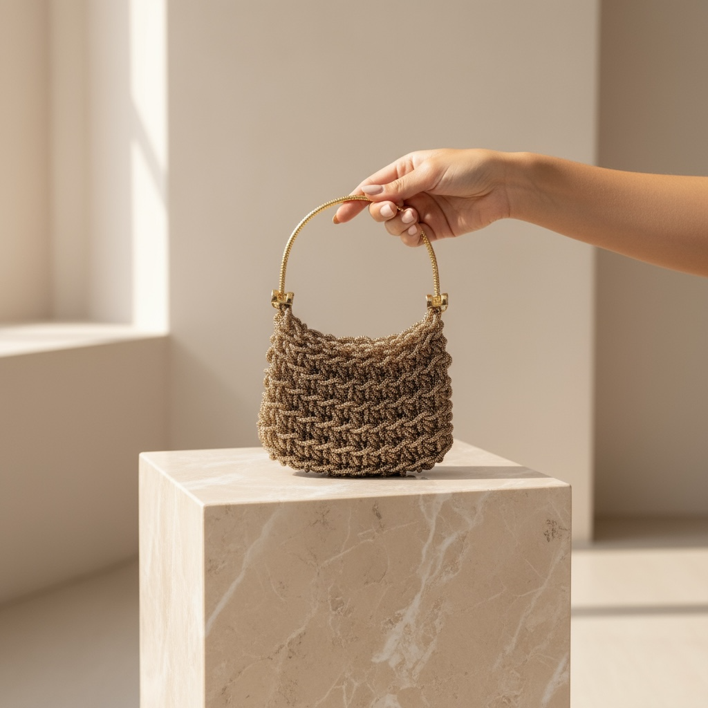 Borsa artigianale cordino strass