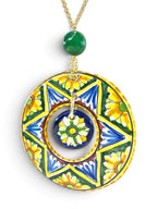 Collier à double pendentif en céramique de Caltagirone