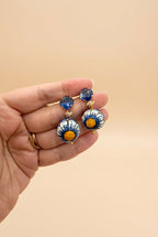 Orecchini bluflower sfere in ceramica e cristalli