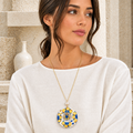 Caltagirone ceramic double pendant necklace