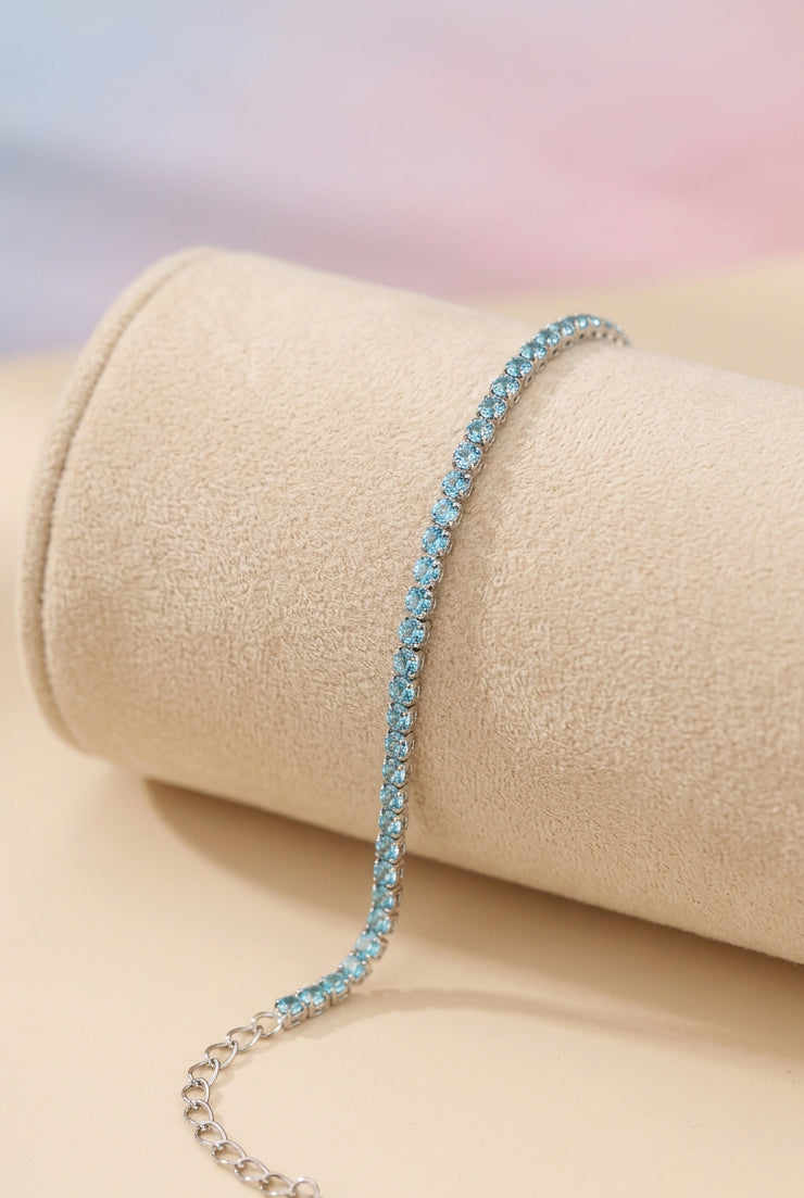 Bracciale tennis azzurro