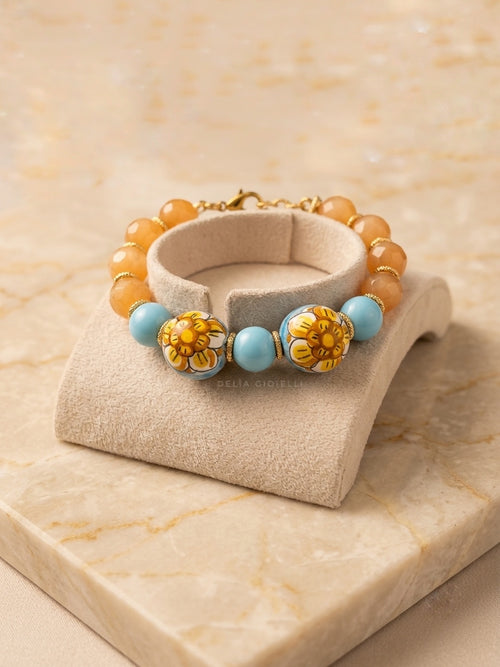 Bracciale con sfere in ceramica di Caltagirone