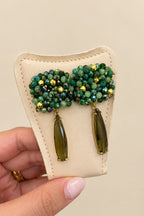 Parure verte Dea : boucles d'oreilles et bracelet