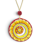 Collana doppio ciondolo in ceramica di Caltagirone