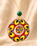 Collier à double pendentif en céramique de Caltagirone