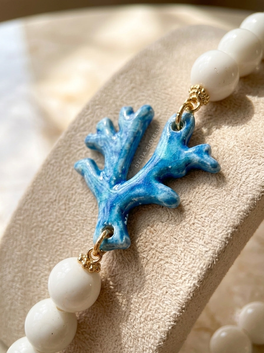 Bracelet corail en céramique de Caltagirone