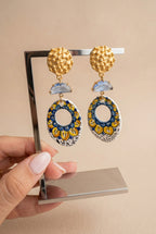 Orecchini sunflower in ceramica con cristalli