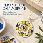 Caltagirone ceramic double pendant necklace