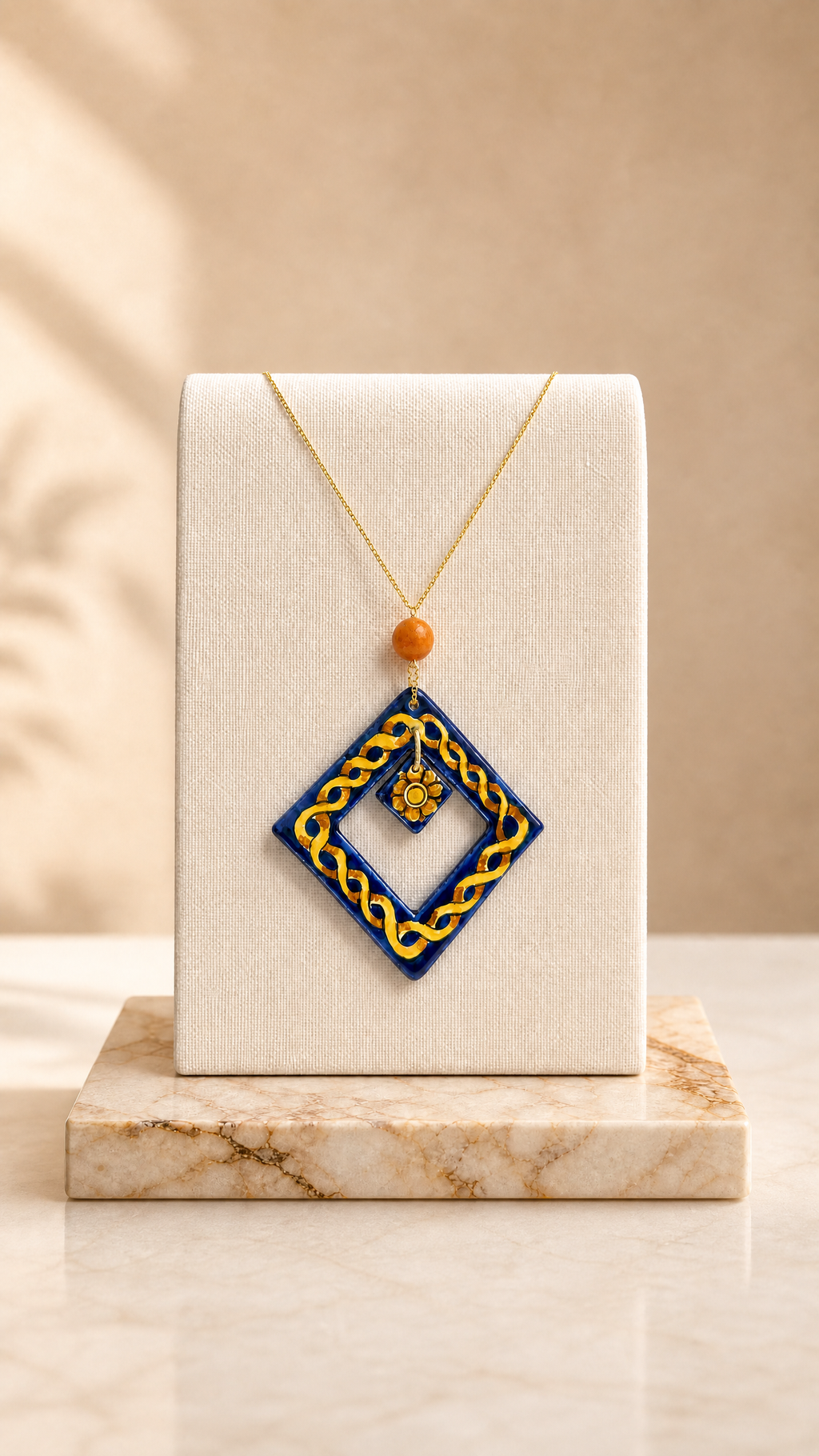 Collier à double pendentif en céramique de Caltagirone