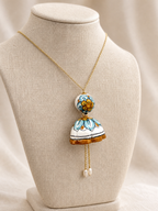 Caltagirone ceramic pendant: Taormina-doll “I Fimmini”
