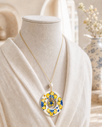 Caltagirone ceramic double pendant necklace