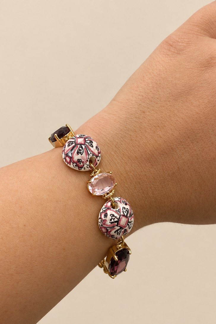 Bracelet céramique et cristaux