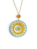 Collana doppio ciondolo in ceramica di Caltagirone