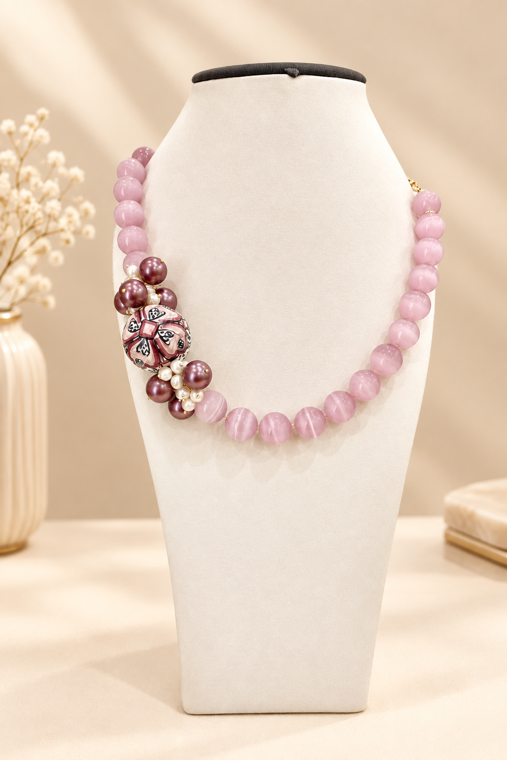 Collana con ceramica di Caltagirone e pietre dure