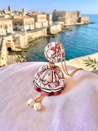 Pendentif en céramique de Caltagirone : Ortigia en rose - « I Fimmini »