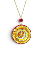 Collana doppio ciondolo in ceramica di Caltagirone