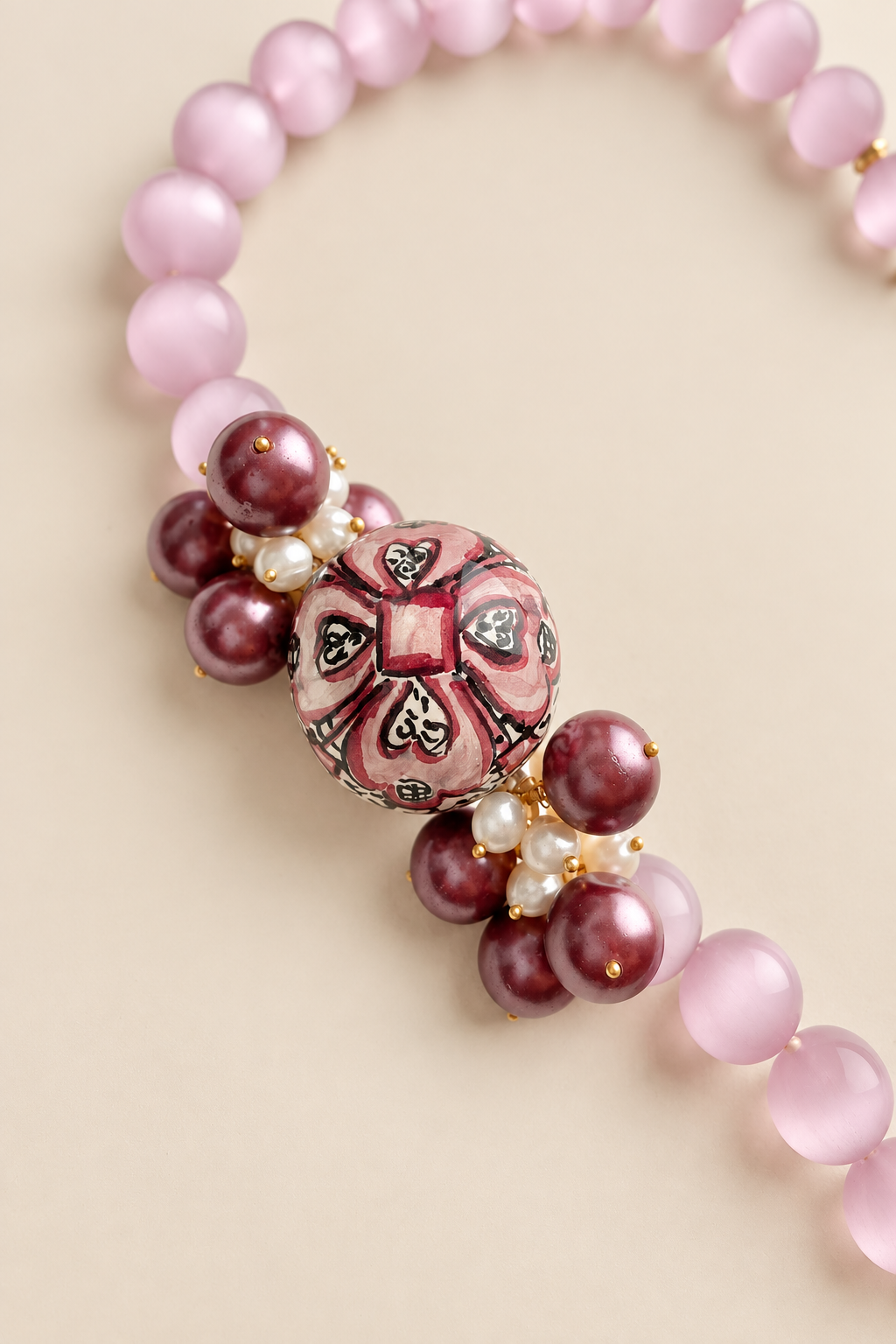 Collana con ceramica di Caltagirone e pietre dure