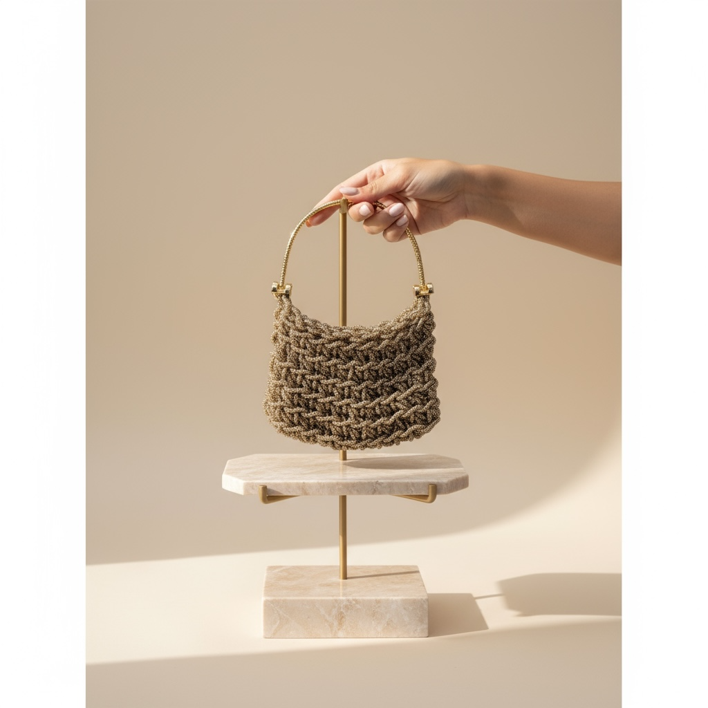 Borsa artigianale cordino strass