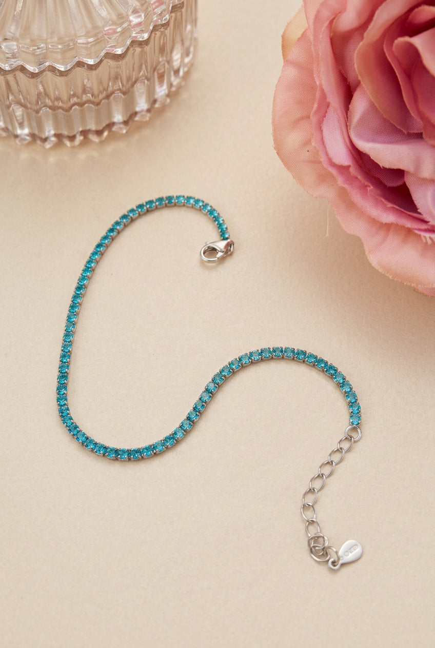 Bracciale tennis azzurro