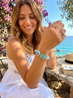 Bracciale con ceramica di Caltagirone e cristallo