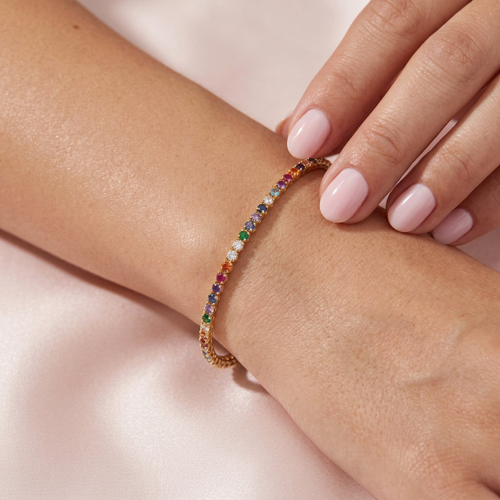 Bracciale tennis multicolor