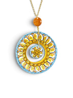 Collana doppio ciondolo in ceramica di Caltagirone