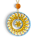 Collana doppio ciondolo in ceramica di Caltagirone