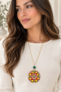 Collier à double pendentif en céramique de Caltagirone