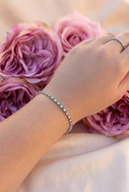 Bracciale tennis zirconi verdi e bianchi