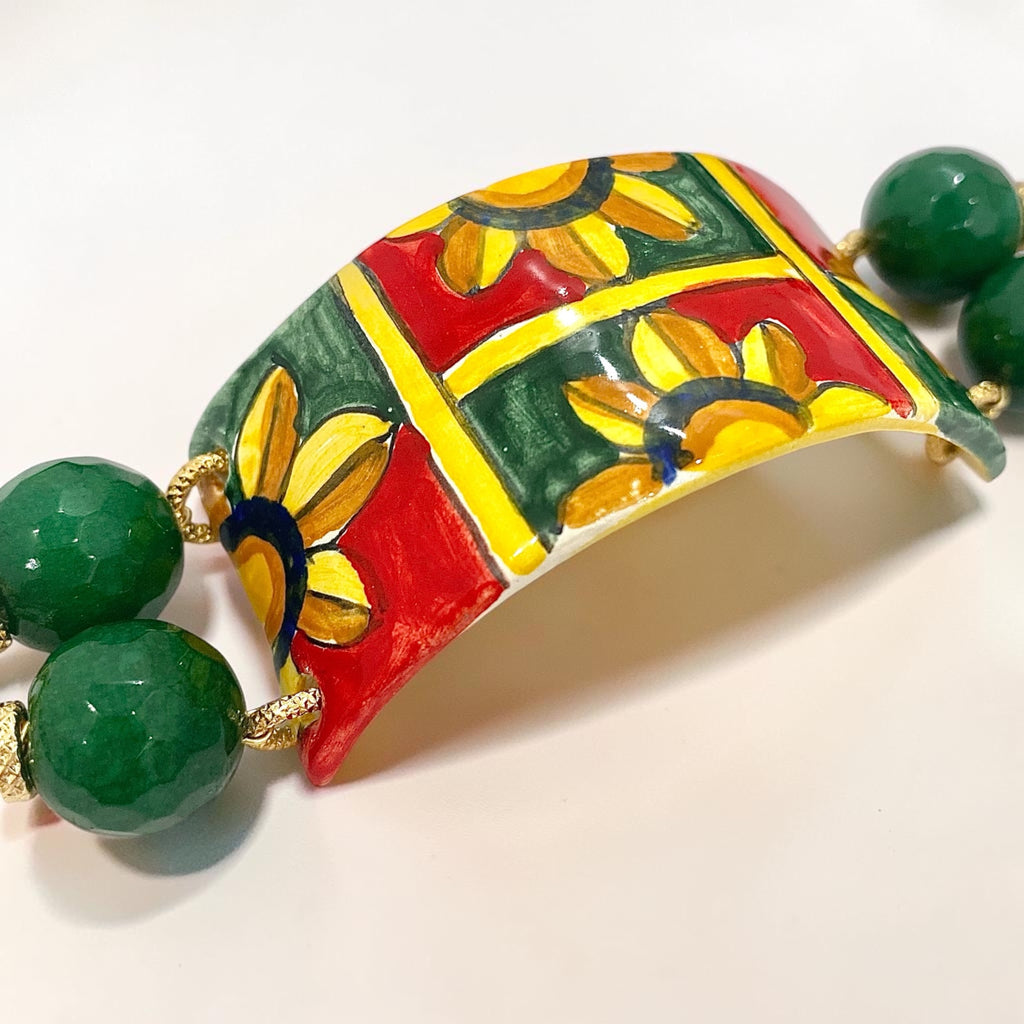 Bracciale rigido in ceramica di Caltagirone