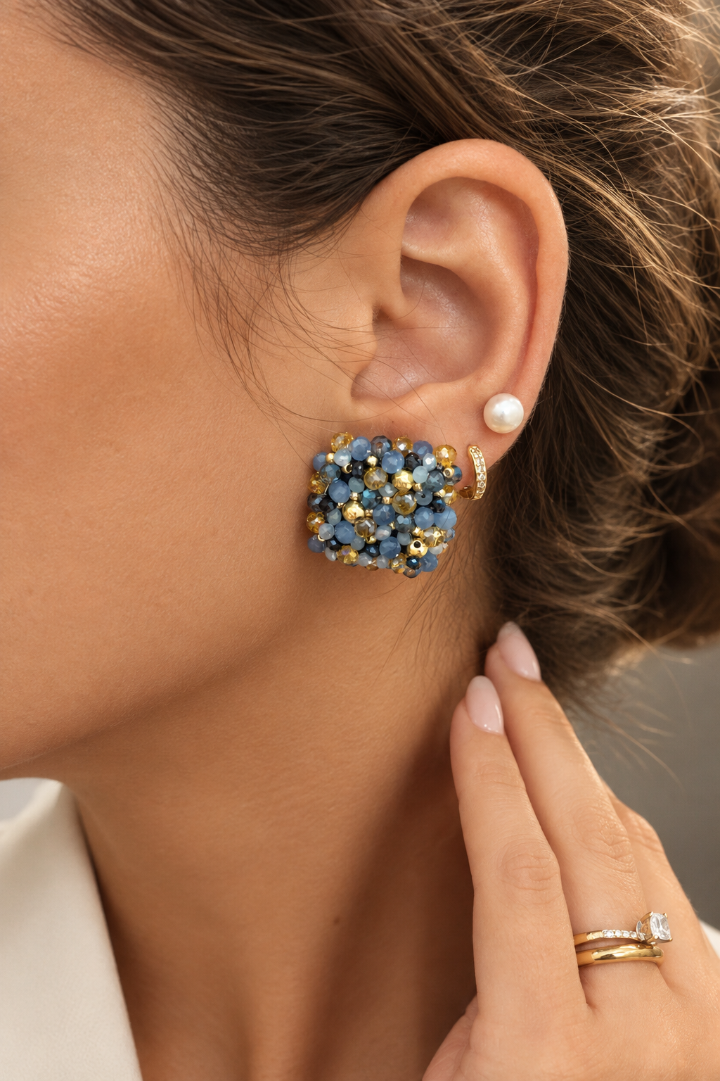 Orecchini Dea con cristalli ed ematite: Blumarí