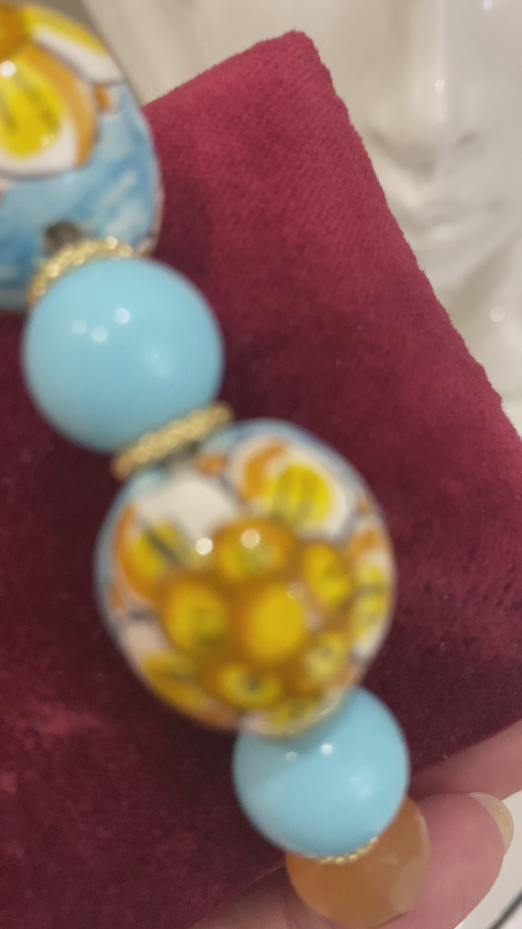 Bracciale con sfere in ceramica di Caltagirone